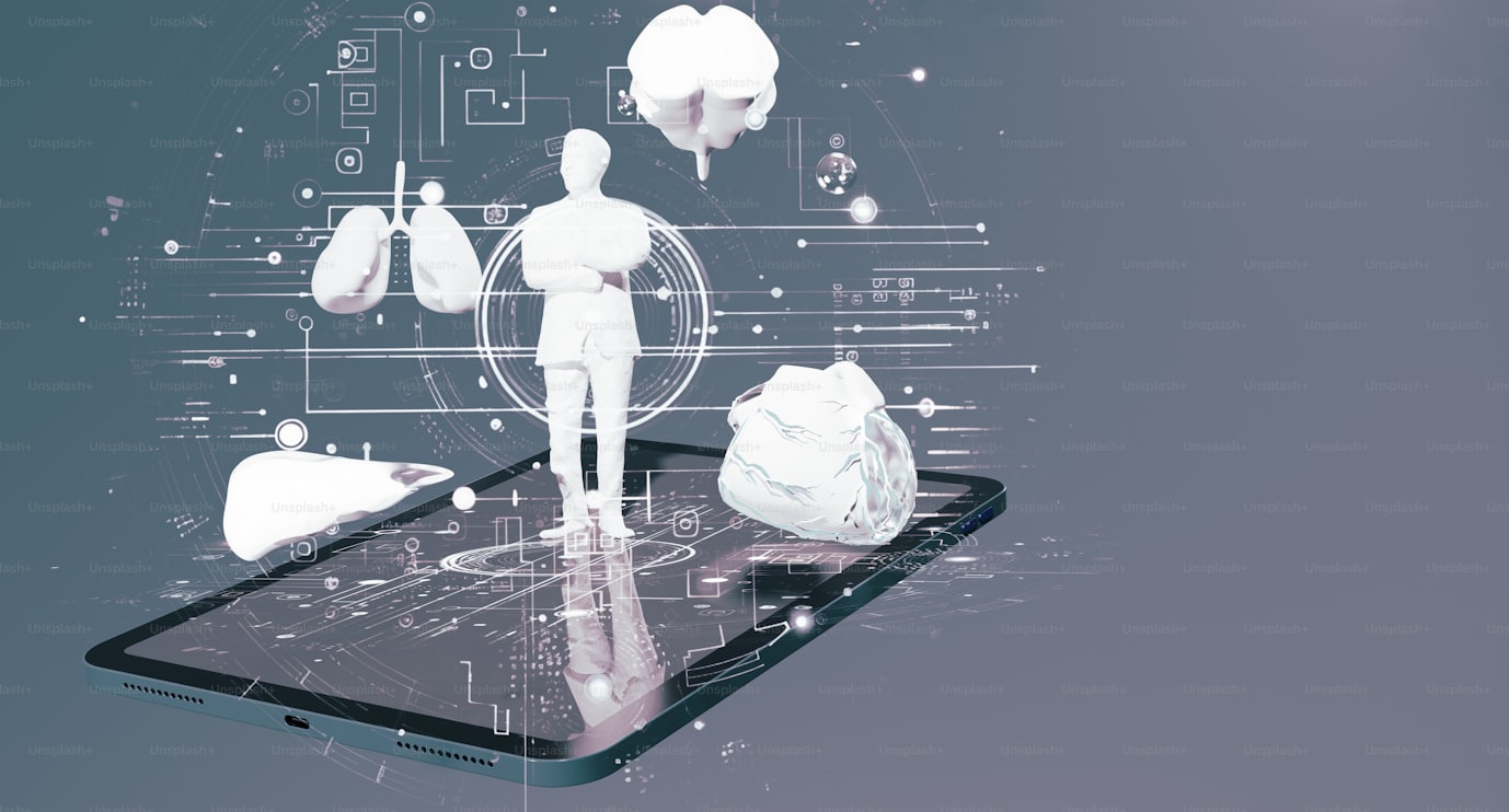 Digital representation of AI in healthcare with human body visualization